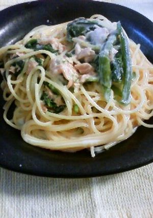 ツナとほうれん草のクリームパスタ-レシピのメイン写真
