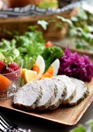塩レモンで爽やか鶏ハム♪バジル風味☆-レシピのメイン写真