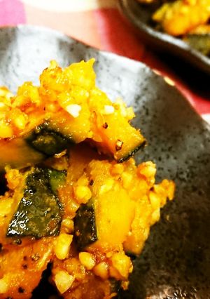 【南瓜のアーモンドバター醤油炒め】-レシピのメイン写真