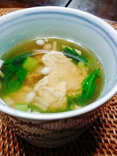 あたただしでホタテと春菊のかき玉汁-レシピのメイン写真