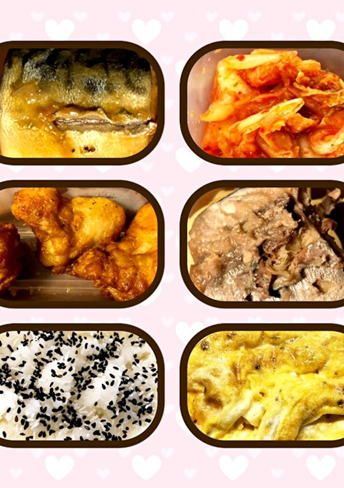 男弁当１０分 唐揚げ、鯖缶、オムレツ-レシピのメイン写真