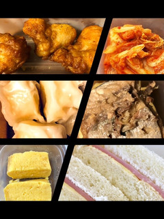 男弁当10分 ハムサンド、唐揚げ-レシピのメイン写真