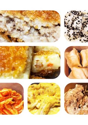 男弁当１０分 メンチ、コロッケ、オムレツ-レシピのメイン写真