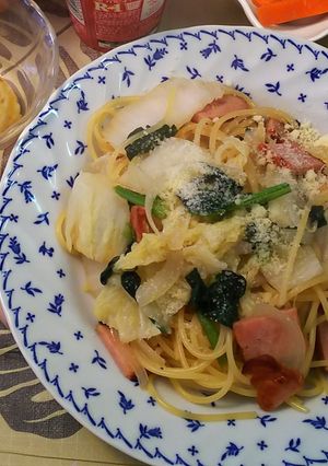 白菜と焼豚和風パスタ-レシピのメイン写真