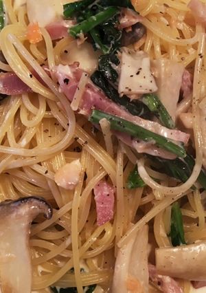 鮭フレークとエリンギのクリームパスタ-レシピのメイン写真