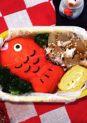 キャラ弁♡おめでタイ-レシピのメイン写真
