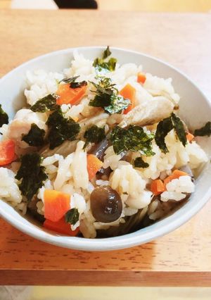 鶏肉とごぼうの炊き込みご飯《米3.5合》-レシピのメイン写真