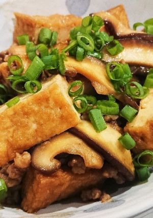 豚ひき肉と厚揚げとキノコの味噌炒め-レシピのメイン写真