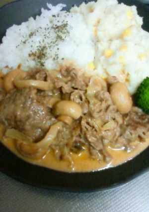 安い牛肉で 簡単ビーフストロガノ風-レシピのメイン写真