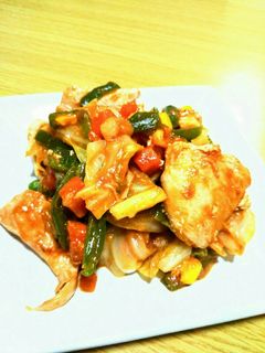 鶏肉とたっぷり野菜のケチャップ炒め‼-レシピのメイン写真