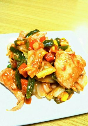 鶏肉とたっぷり野菜のケチャップ炒め‼-レシピのメイン写真
