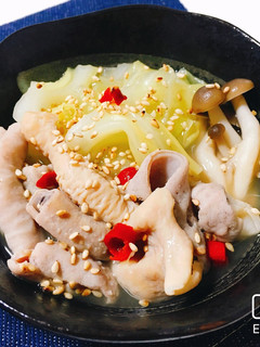 鶏肉でもOK!キャベツのモツ鍋風簡単煮-レシピのメイン写真