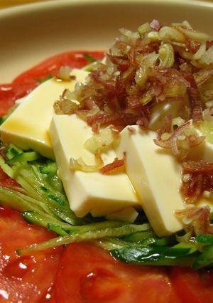 ぽん酢でさっぱり！豆腐とトマトの夏サラダ-レシピのメイン写真