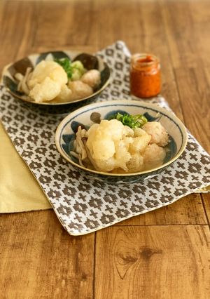 いろいろ野菜のもち鍋（シニア向け）-レシピのメイン写真