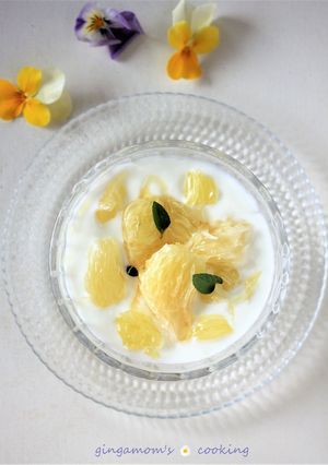 晩白柚にヨーグルトと蜂蜜～美味組み合わせ-レシピのメイン写真