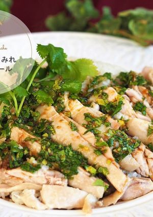 パクチー入り♪シンガポールライス海南鶏飯-レシピのメイン写真