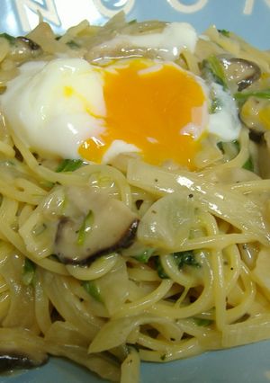 きのことほうれん草のクリームスパゲティ-レシピのメイン写真