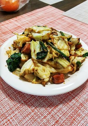 超簡単　キャベツとほうれん草のカレー炒め-レシピのメイン写真