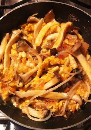 207 円エリンギ入り炒り卵-レシピのメイン写真