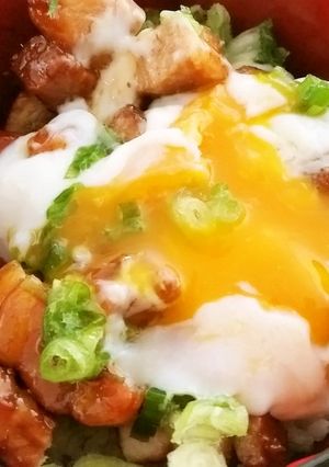豚バラ温玉てりてり丼-レシピのメイン写真