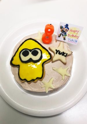 スプラトゥーンな 誕生日ケーキ-レシピのメイン写真