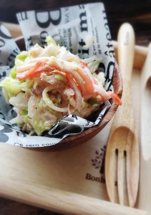 白菜とカニかまのツナマヨおかかサラダ-レシピのメイン写真