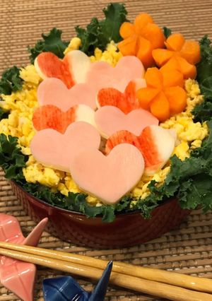 バレンタインに♡ハートのチラシ寿司-レシピのメイン写真