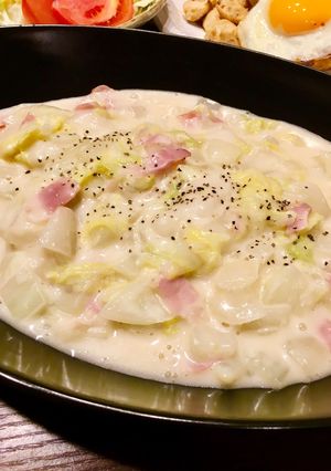 簡単もっちりトロリお餅と白菜のクリーム煮-レシピのメイン写真