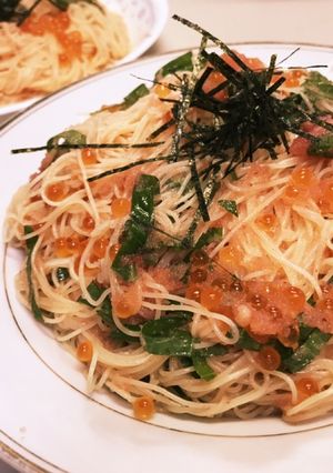 いくらと明太子の冷製パスタ-レシピのメイン写真