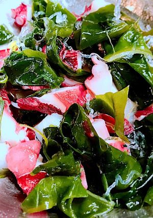 超簡単！たことお刺身わかめの酢の物-レシピのメイン写真