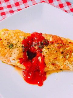 お店屋さんみたい♬トマトしらすのオムレツ-レシピのメイン写真