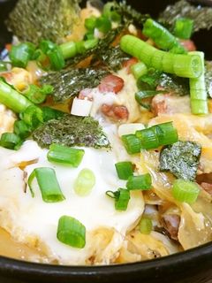 【レンジで調理】やきとりの缶詰めで親子丼-レシピのメイン写真