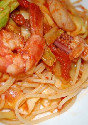 ☆春キャベツ～トマトシーフードパスタ☆-レシピのメイン写真