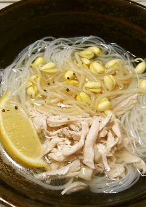 つわりレシピ！鶏肉ともやしの汁ビーフン-レシピのメイン写真