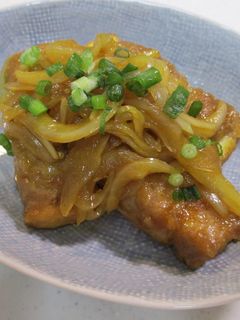 肉巻き絹揚げと玉ねぎのカレー炒め-レシピのメイン写真