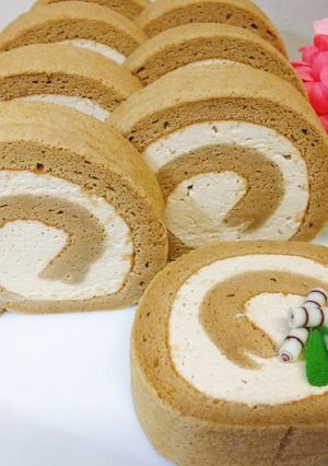 米粉のコーヒーロールケーキ。:+*.゜-レシピのメイン写真