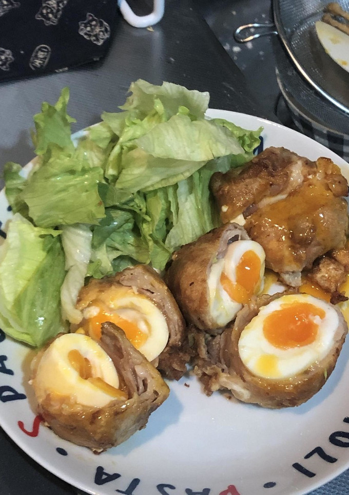 半熟卵の肉巻きから揚げ-レシピのメイン写真