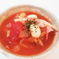 รูปของ 簡単！野菜たっぷりミネストローネ☆