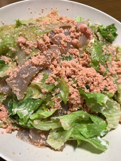 こんにゃく大量消費 レタスとたらこ炒め-レシピのメイン写真