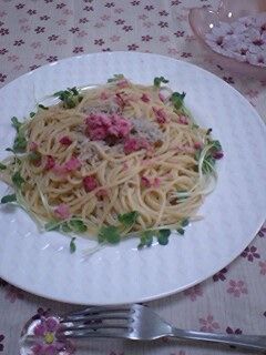 春の香り♡桜の花パスタ-レシピのメイン写真