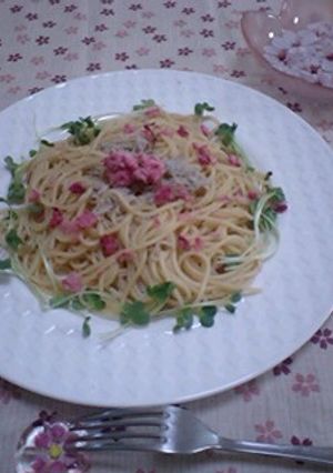 春の香り♡桜の花パスタ-レシピのメイン写真