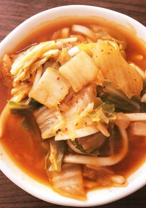 余り物であったかキムチうどん-レシピのメイン写真