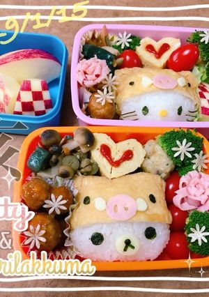 干支キャラ弁＊亥キティー&コリラックマ-レシピのメイン写真