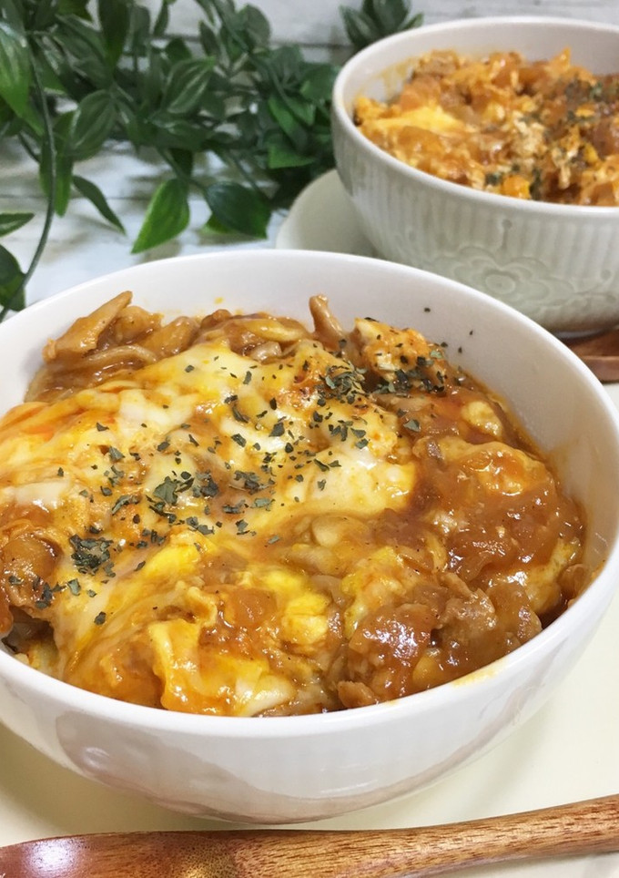 超簡単！親子丼風とろとろオムライス♡-レシピのメイン写真