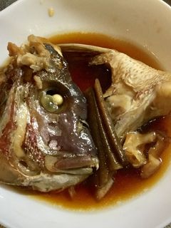 雑な男料理:鯛のアラの甘辛煮!!-レシピのメイン写真