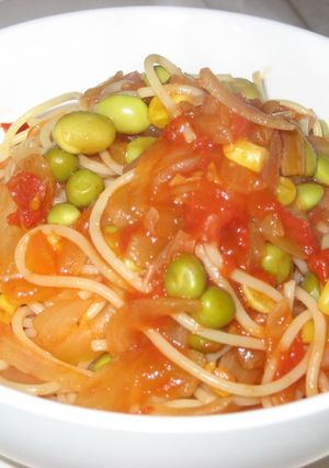 ランチに☆玉葱とトマトソースのパスタ-レシピのメイン写真