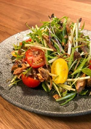 焼き鯖アヒージョの和えサラダ-レシピのメイン写真