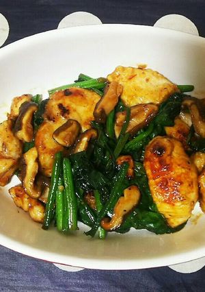 鶏むね肉とほうれん草のピリ辛炒め-レシピのメイン写真