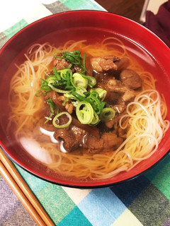 【簡単】スタミナにゅうめん【肉うどん風】-レシピのメイン写真
