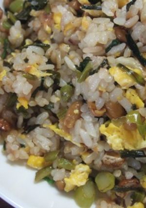 モリモリ！納豆高菜チャーハン梅肉風味-レシピのメイン写真